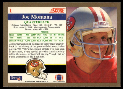 1991 Score #1 Joe Montana