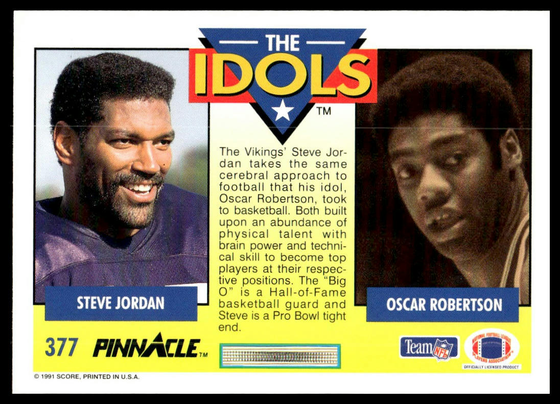 1991 Pinnacle #377 Steve Jordan / Oscar Robertson IDOL