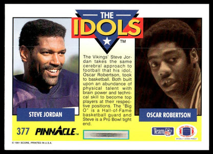 1991 Pinnacle #377 Steve Jordan / Oscar Robertson IDOL