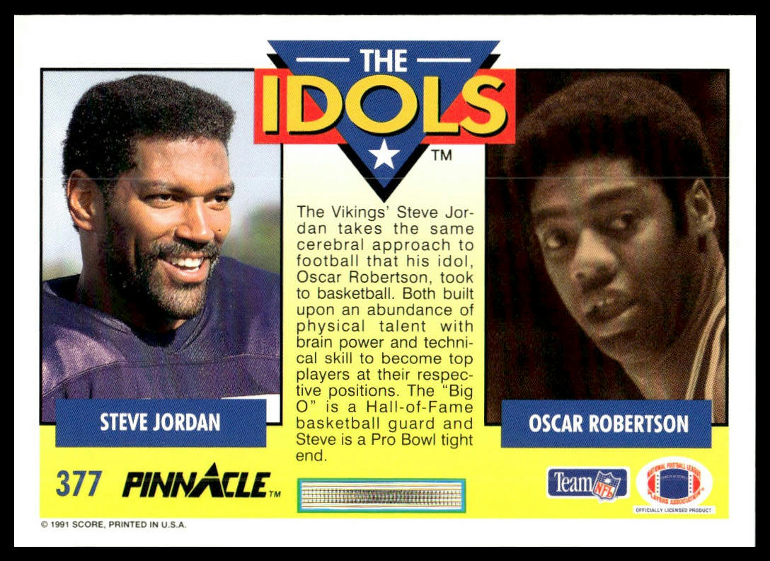 1991 Pinnacle #377 Steve Jordan / Oscar Robertson IDOL