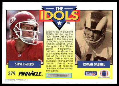 1991 Pinnacle #379 Steve DeBerg / Roman Gabriel IDOL