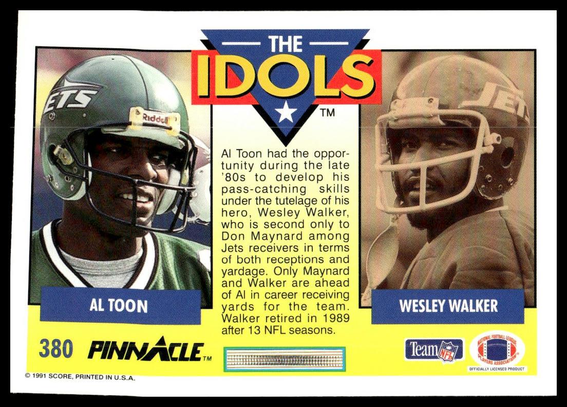 1991 Pinnacle #380 Al Toon / Wesley Walker IDOL