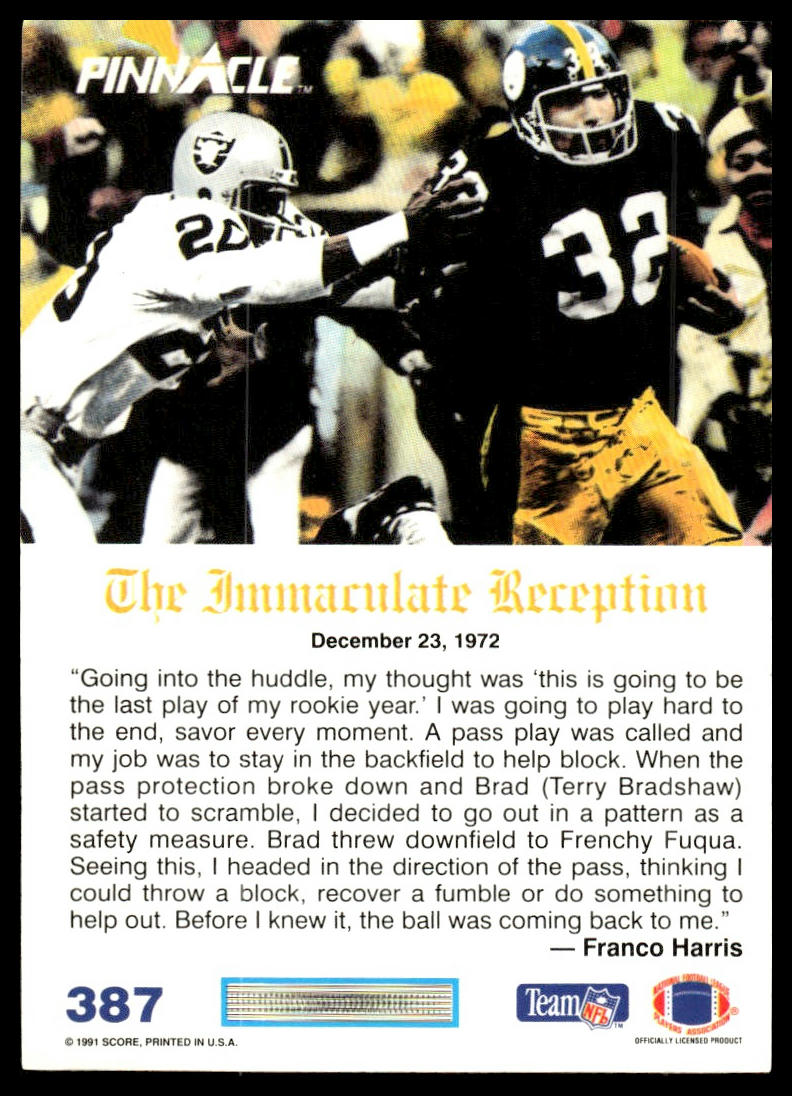 1991 Pinnacle #387 Franco Harris